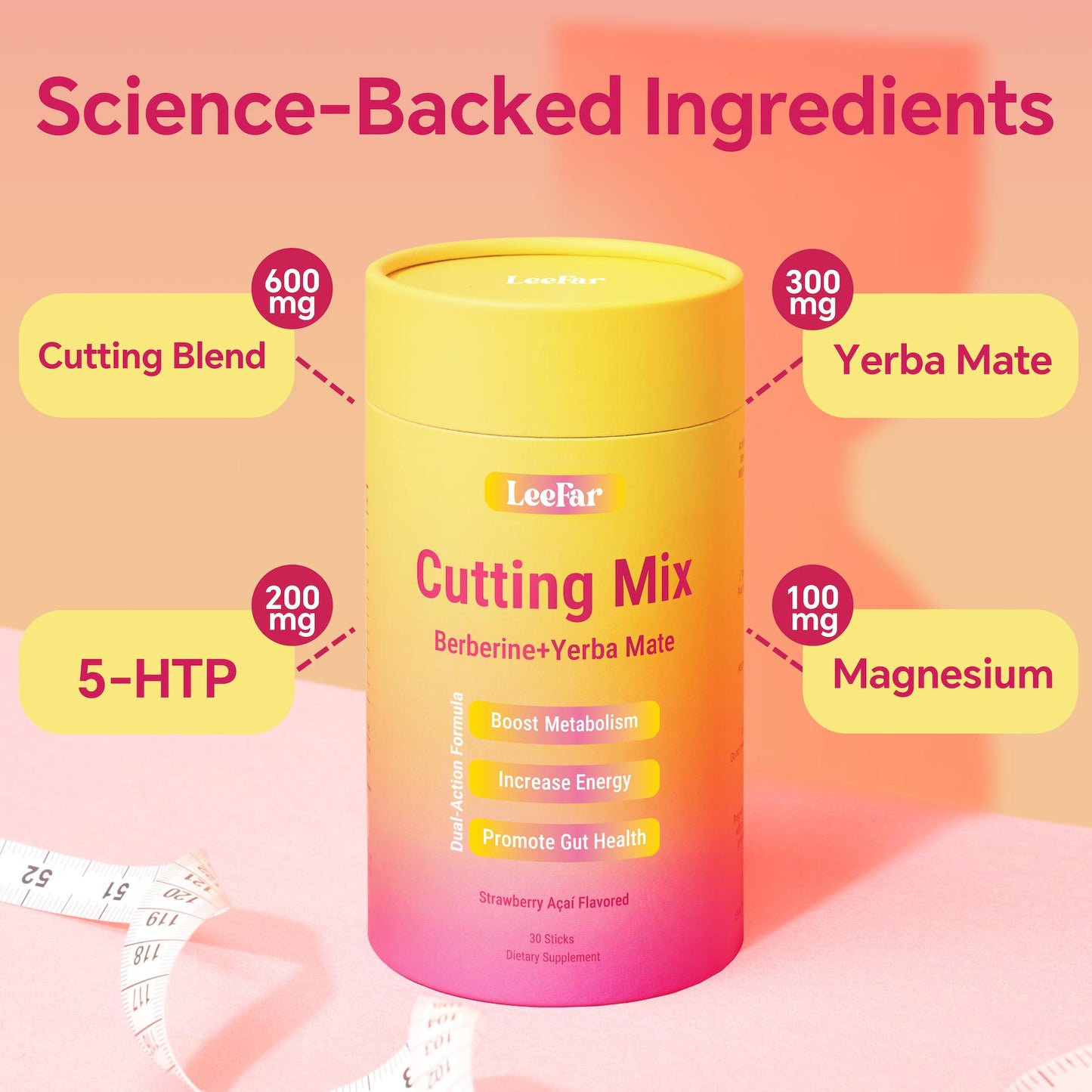 BerryBurn Strawberry Açaí Cutting Mix — No Chalk, No Compromise | 30 Servings